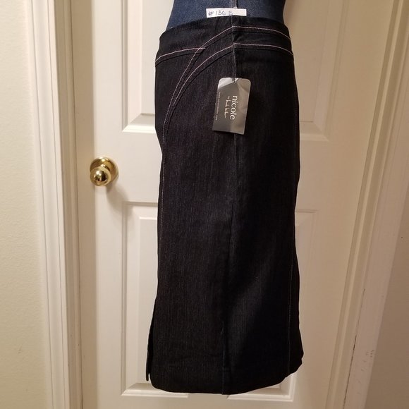 ✅#136B NWT Nicole by Michelle Miller Denim Skirt 4 - Picture 10 of 13
